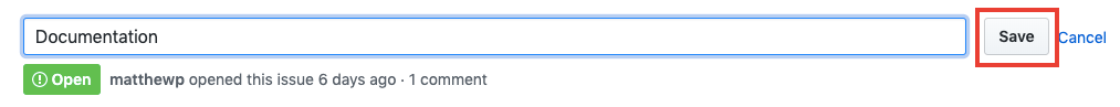 Issue title in edit mode